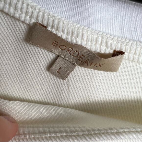 ANTHROPOLOGIE Bordeaux Asymmetrical Cutout Dress NWT Ivory in Large - Picture 3 of 7